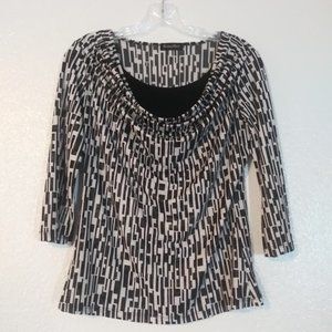 Brittany Black women's size M black and white houndstooth print blouse